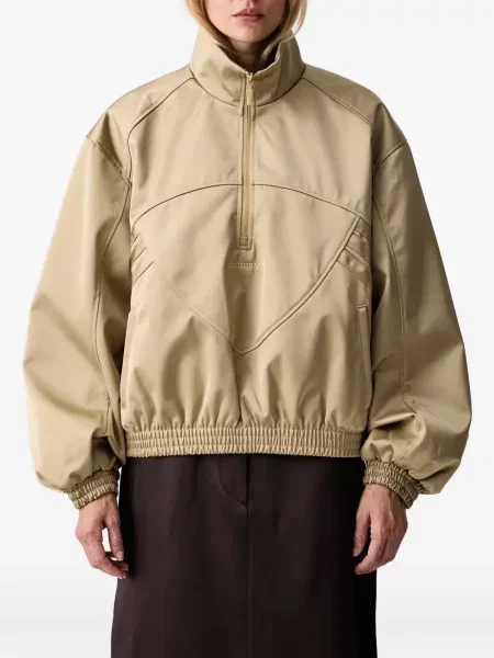 Decupat geacă Adidas cu glugă cu model piele de șarpe alb