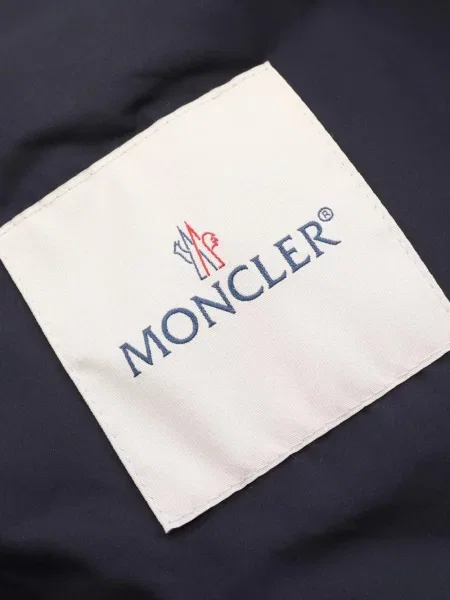Geacă Moncler cu glugă albastru