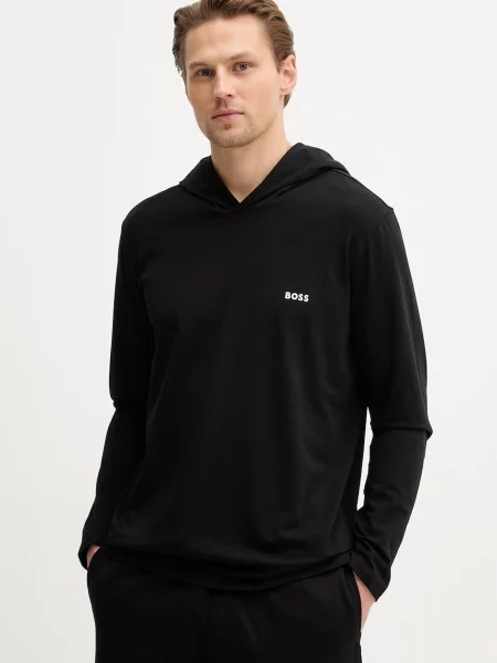 Majica z dolgimi rokavi BOSS črna