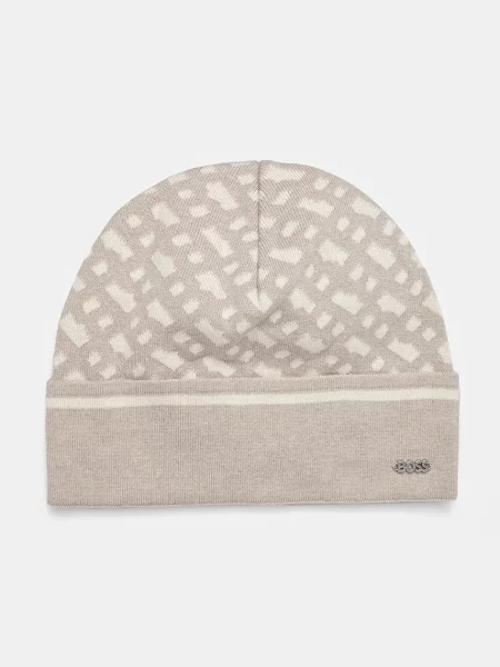 Шапка BOSS сиво бежово