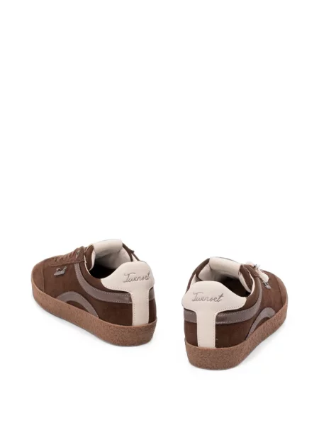 Sneakerși Twinset din piele de căprioară maro