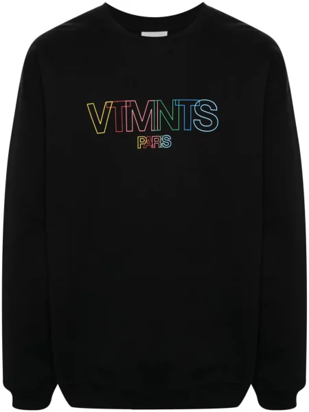 Hanorac crewneck Vtmnts cu imagine negru
