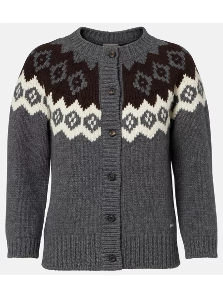 Cardigan Prada de lână gri