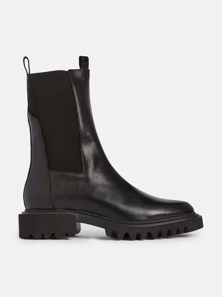 Usnjeni chelsea AllSaints Hallie Boot črna