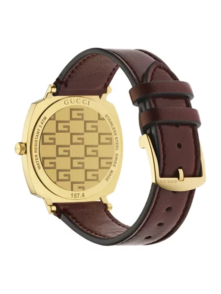 Zegarek Gucci Grip skórzany z paskiem żółty