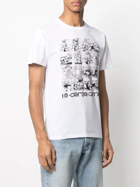 Krátké tričko 10 Corso Como s potiskem bílé