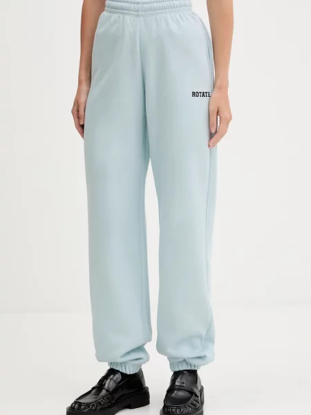 Rotate pantaloni de trening din uni albastru