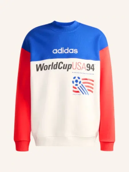Adidas Mikina Graphic / červená / modrá bílá