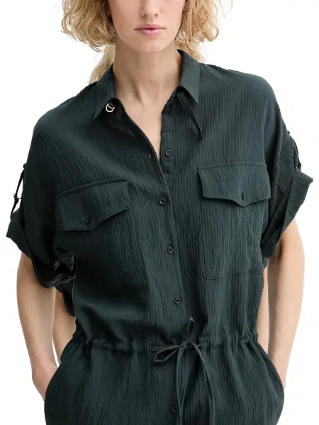 Rochie tip cămașă Sessun cu cordon verde