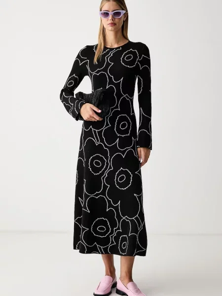 Marimekko rochie cu lână negru