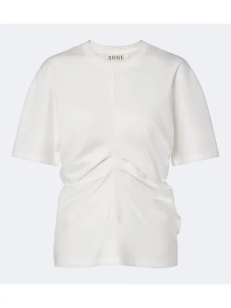 Tricou Róhe de mătase alb