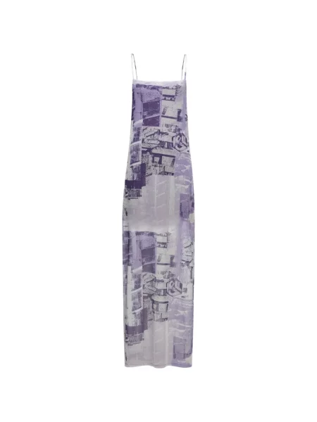 Rochie din denim Karl Lagerfeld Jeans cu imagine violet