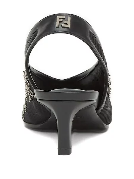 Pantofi cu toc Fendi slingback negru