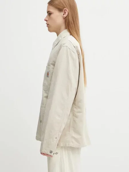 Λινό μπουφάν Carhartt WIP Walter Chore μπεζ