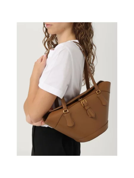 Torebka Dolce And Gabbana skórzana brązowa