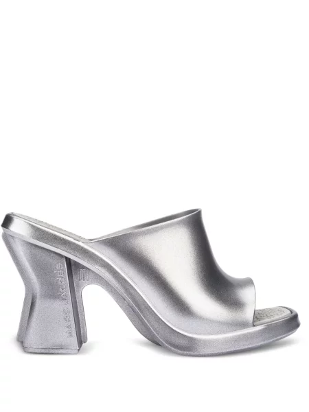 Papuci tip mules Marc Jacobs argintiu