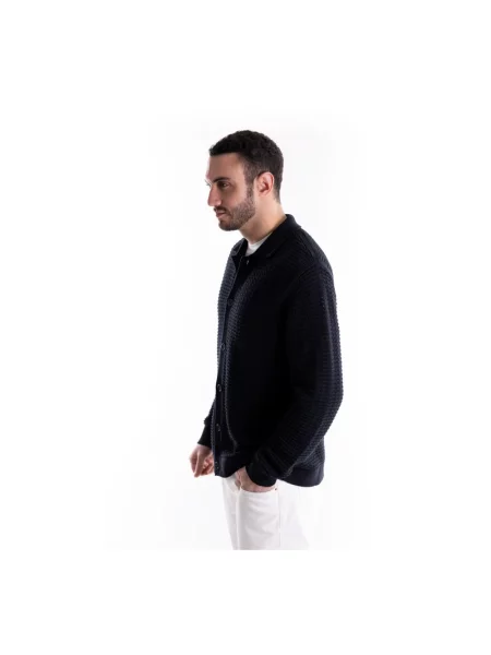 Dzianinowy kardigan Paolo Pecora czarny