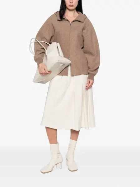 Pulover Max Mara cu glugă maro