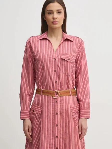 La Petite Française koszula CHARLES relaxed z kołnierzykiem klasycznym CHARLES różowy