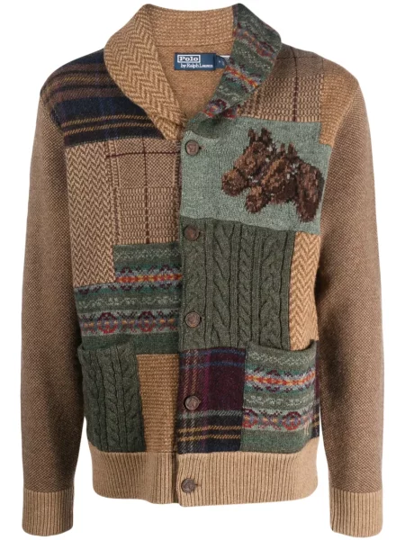 Dugo košulja Polo Ralph Lauren karirana s okruglim izrezom siva