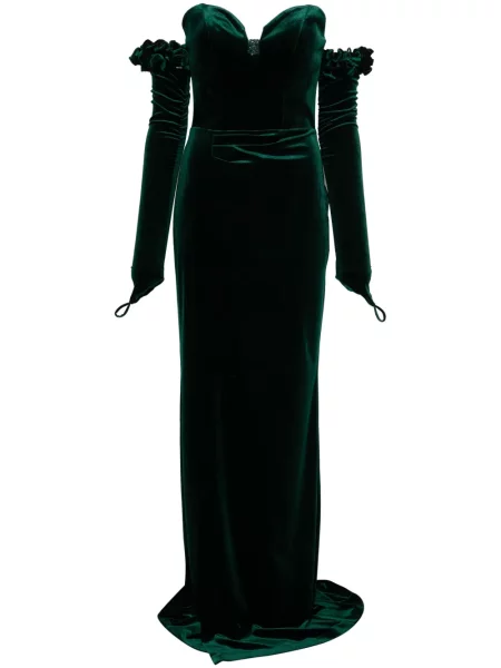Rochie maxi Cristallini de costum verde