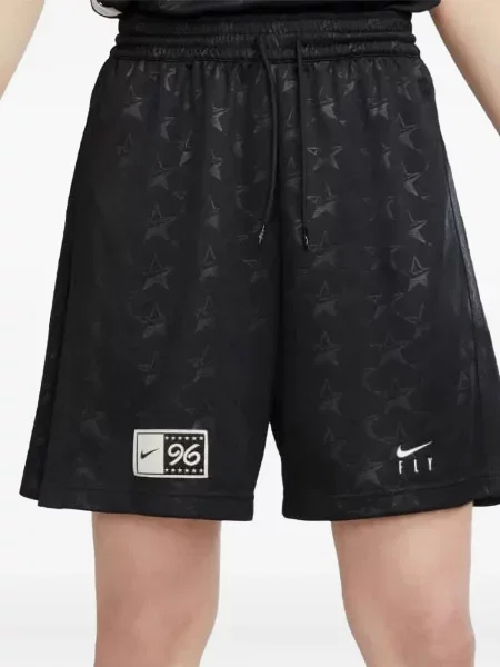 Pantaloni scurți Nike alergare cu talie înaltă în carouri albastru