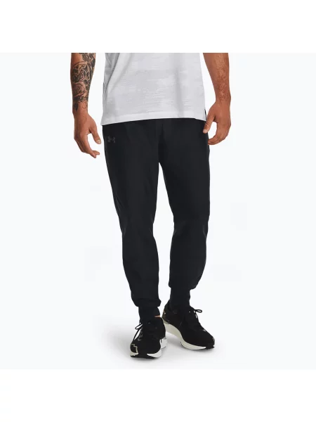 Pánske bežecké nohavice Under Armour Launch Pro black/black/reflective čierna
