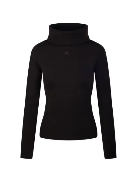 Pulover Courreges cu broderie maro