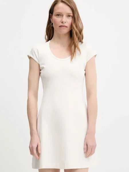 Calvin Klein Jeans sukienka mini rozkloszowana beżowy