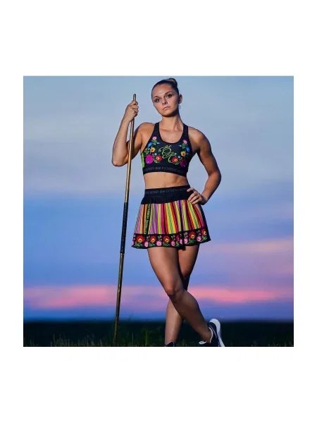 Spódniczka ze spodenkami na siłownię i do fitness EXTREME HOBBY FOLK czarna