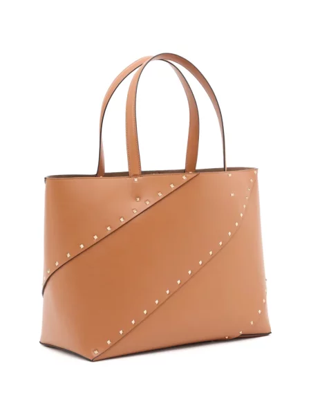 Geantă shopper Valentino Garavani maro