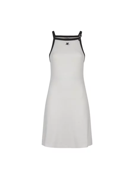 Sukienka Courreges z dekoltem halter biała