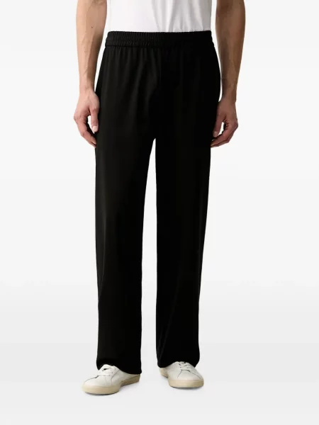 Pantaloni Emporio Armani cu broderie alergare negru