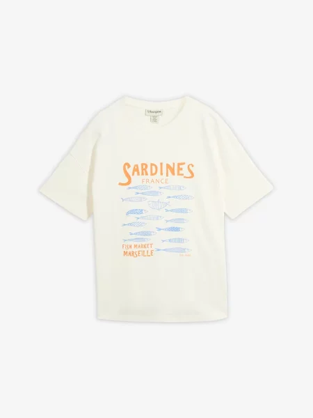 T-shirt z grubej bawełny organicznej biała