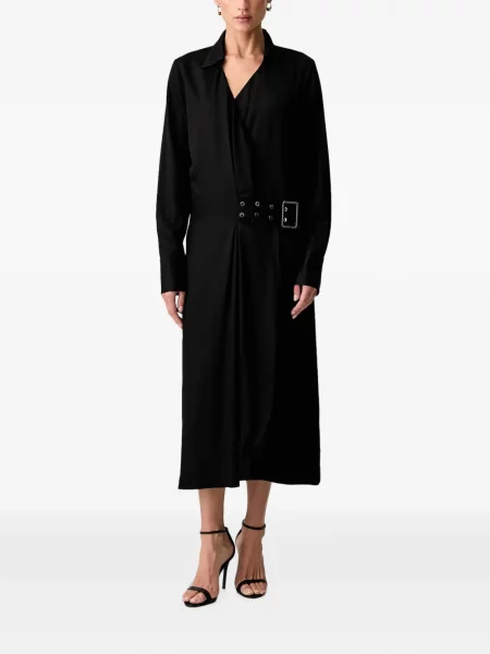 Cu centură rochie midi Trussardi plic negru