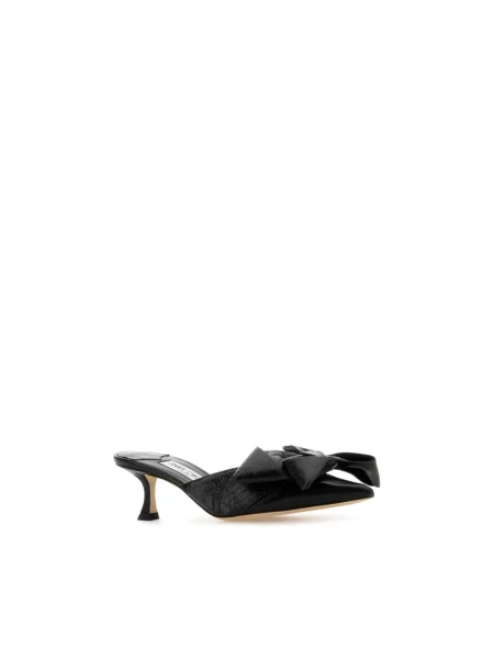 Klapki mules Jimmy Choo skórzane czarne