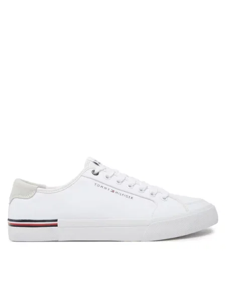 Tommy Hilfiger Tenis superge Core Corporate Vulc Canvas bela