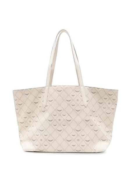 Geantă shopper Zadig&voltaire cu autograf alb