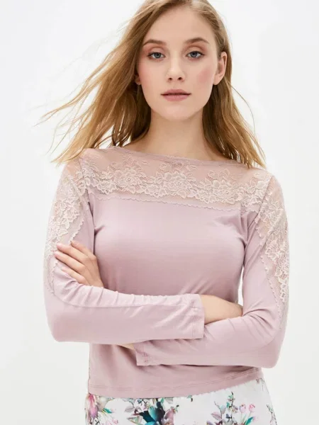 Женский лонгслив рожевий