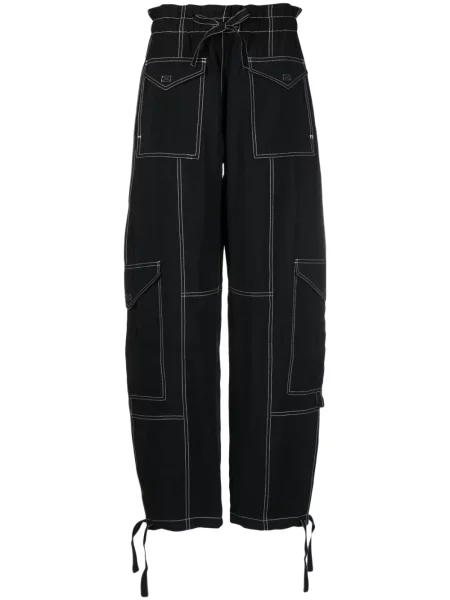 Pantaloni cargo Ganni negru