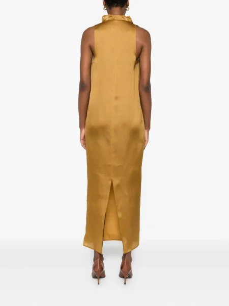 Rochie maxi Khaite drapată de costum galben