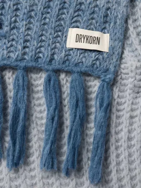 Szal z detalem z logo i frędzlami model ‘RISHA’ Drykorn