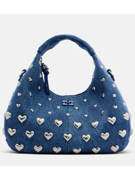 Geantă Ganni cu tepi albastru