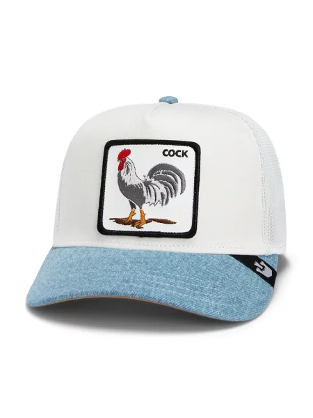 Шапка с козирка Goorin Bros Rooster Fan Institution Ball Club с апликация бяло