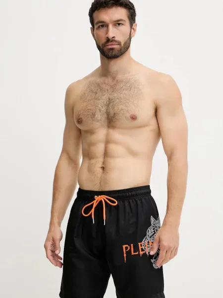 PLEIN SPORT pantaloni scurți de baie negru