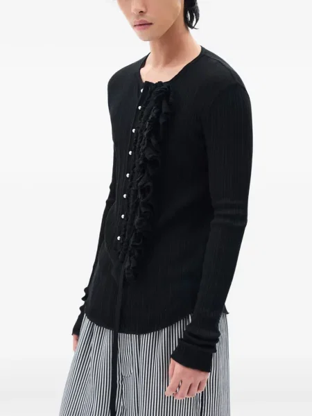 Риза Ann Demeulemeester с волани черно