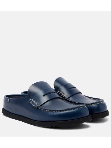 Papuci tip mules Birkenstock 1774 din piele albastru