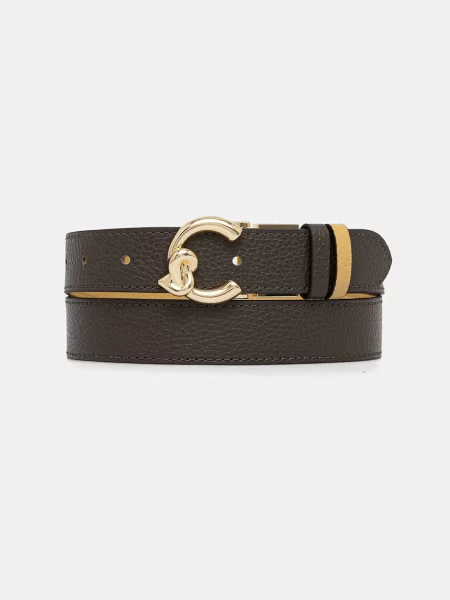Coccinelle curea reversibilă pentru femei din piele verde