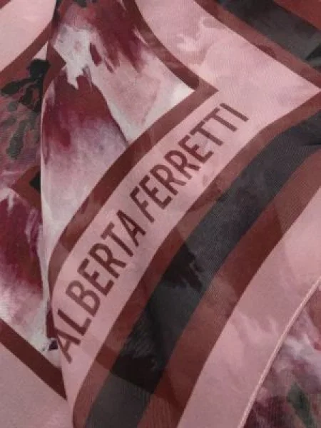 Μεταξωτός φλοράλ κασκόλ Alberta Ferretti με σχέδιο ροζ