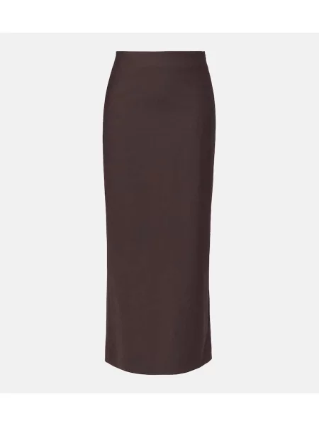 Fusta maxi Brunello Cucinelli de lână maro